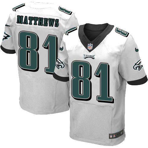 Men's Elite Jordan Matthews Nike Jersey White Road - #81 NFL Philadelphia Eagles